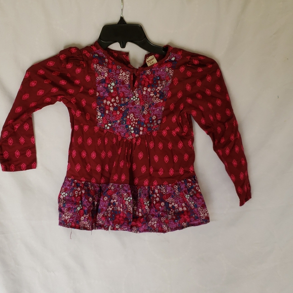 Arizona girls blouse 6x burgundy pink teal purple